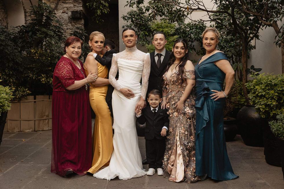 Damian Terriquez (middle) with their family on their wedding day