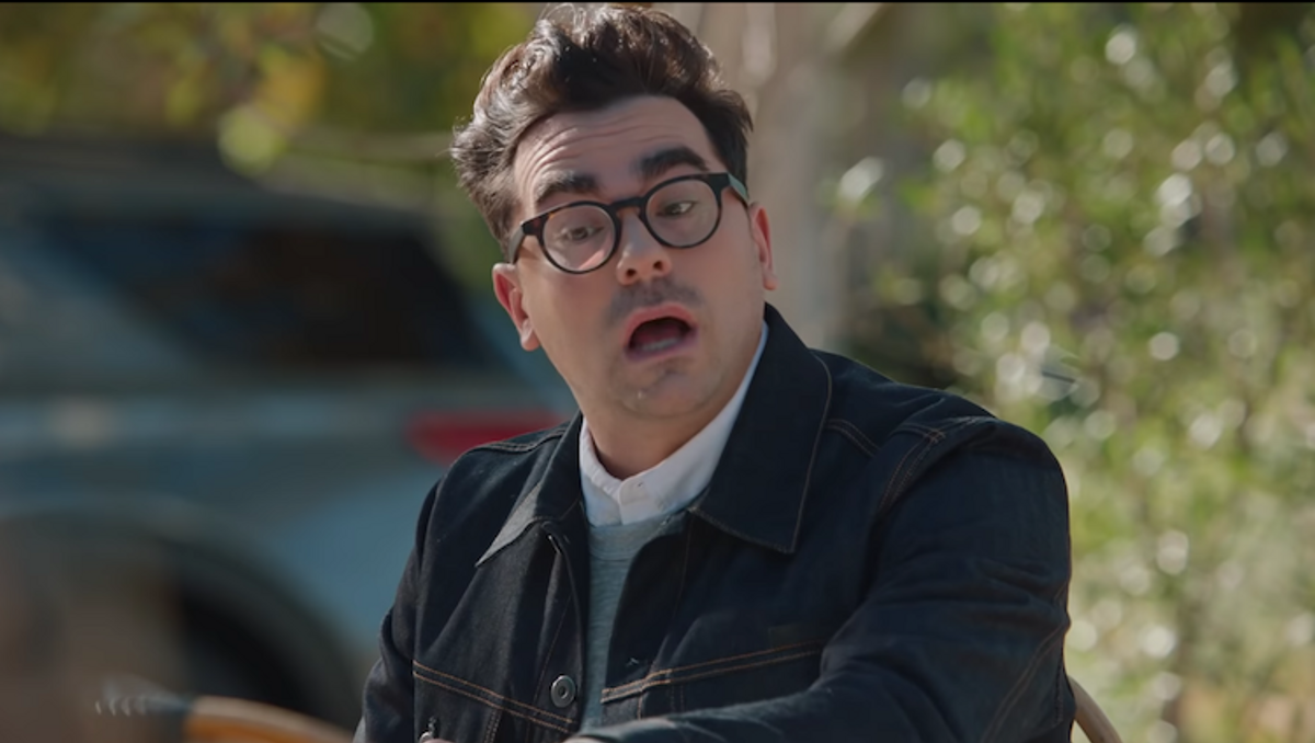 Dan Levy Previews Hilarious New Super Bowl Ad for M&M’s Candies