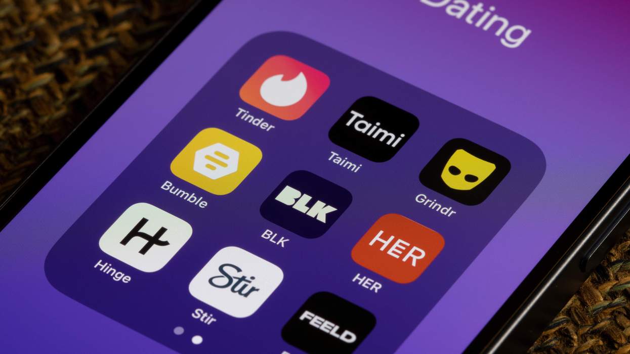 Dating apps on a cellphone screen.
