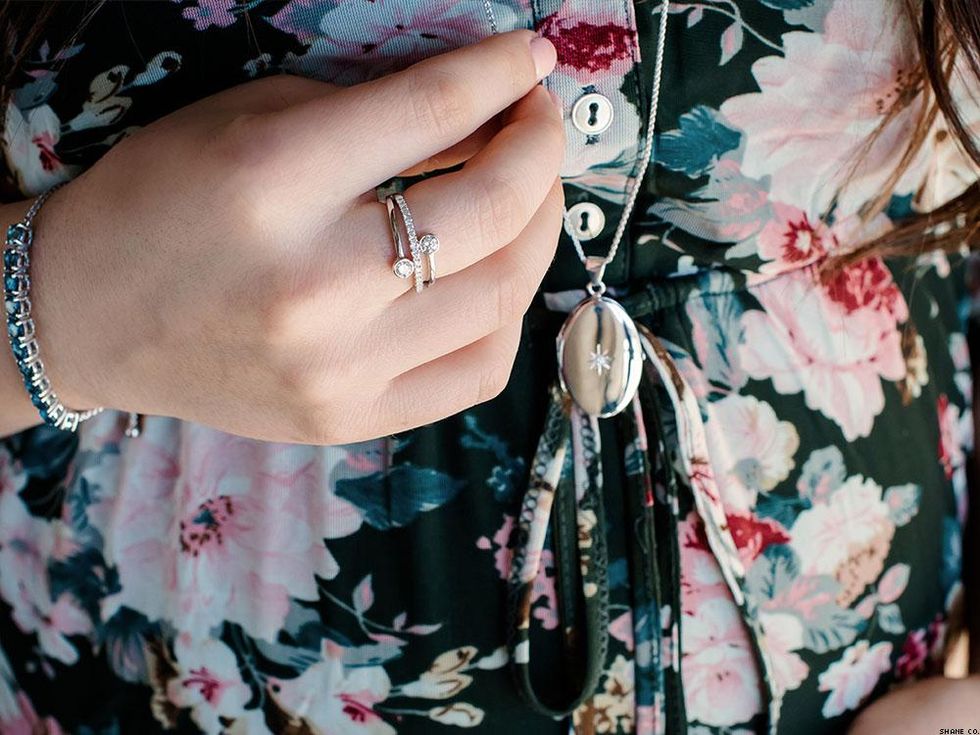 Diamond Starburst Oval Locket