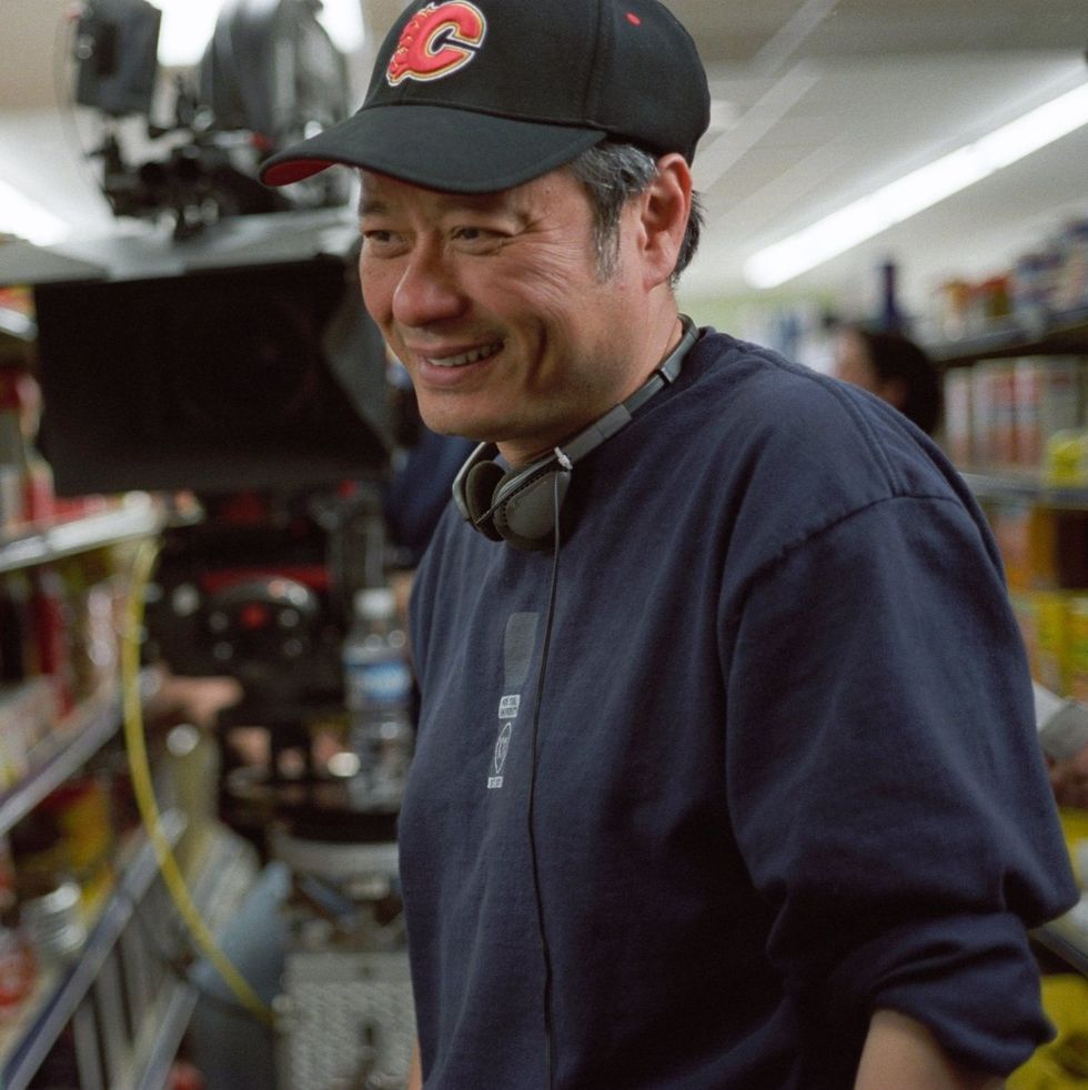 Director Ang Lee on the set of Brokeback Mountain