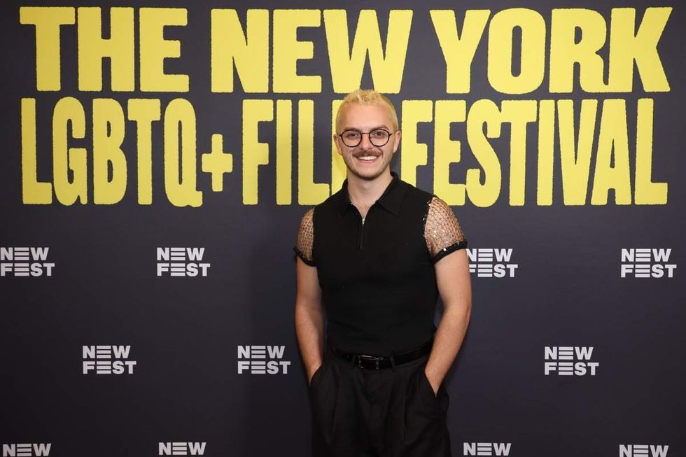 Director Elliot Tuttle at the premiere of Blue Film at 2025 NewFest at SVA Theater in New York City