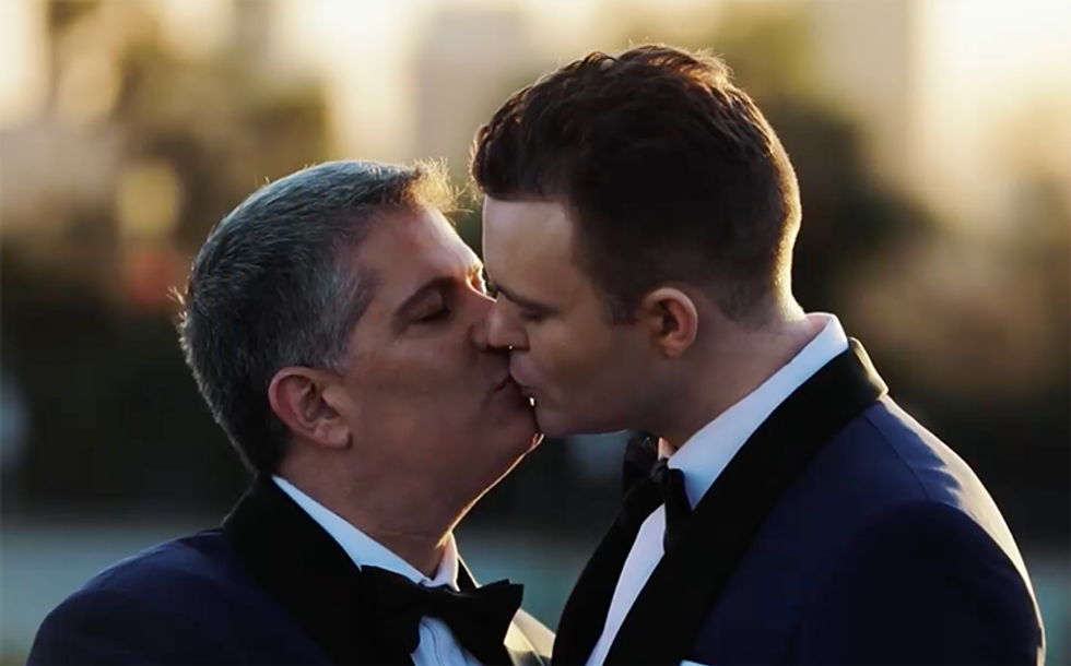 Dodger Stadium Plays Host To Romantic Wedding of Executive Erik Braverman and Model Jonathan Cottrell