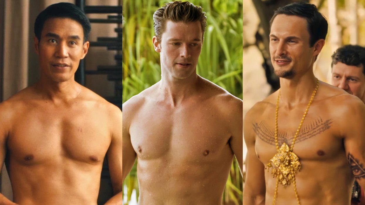 Dom Hetrakul; Patrick Schwarzenegger; Arnas Fedaravičius on The White Lotus season 3