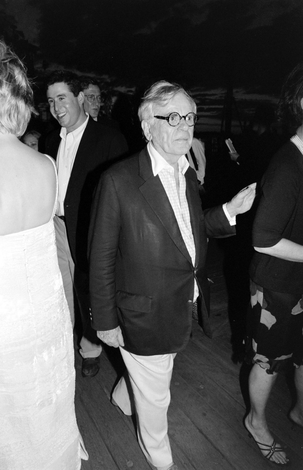 Dominick Dunne at a party in 1999