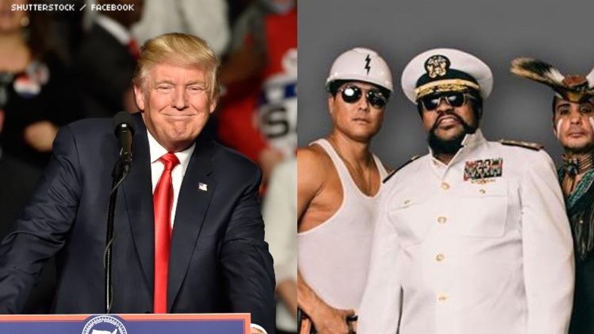 Donald Trump in a dip with The Village People.