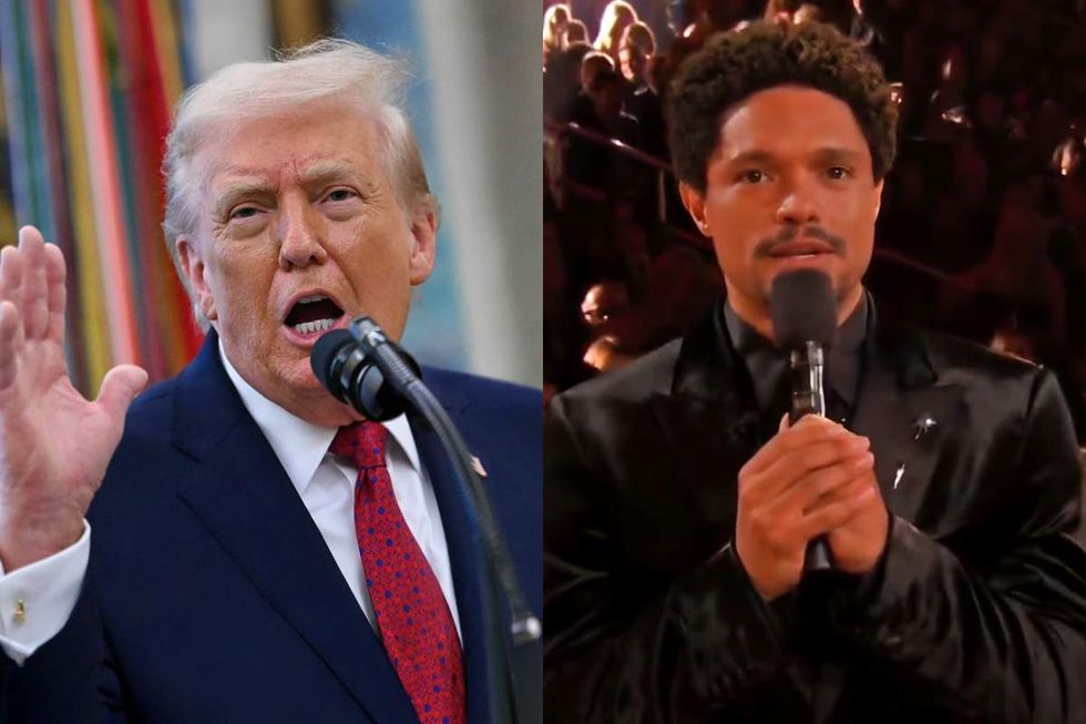 Donald Trump; Trevor Noah hosting the 2026 Grammy Awards