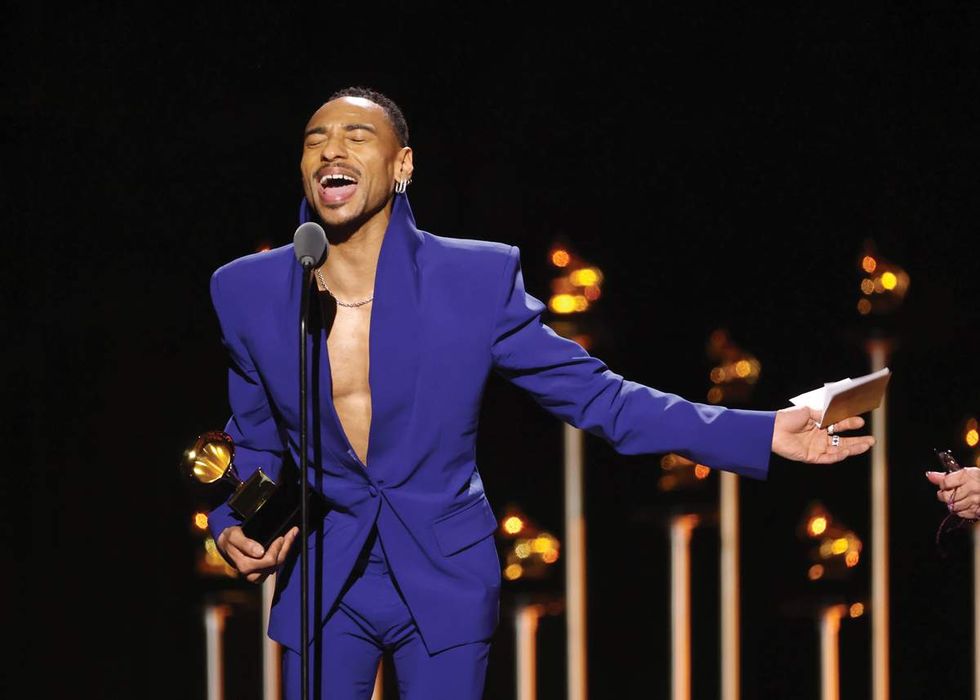 Durand Bernarr accepts the Best Progressive R&B Album award for Bloom onstage at the 68th Grammy Awards in February, 2026