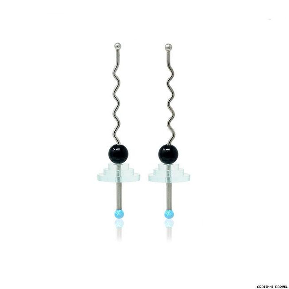 earrings, $150, by Hannah Jewett