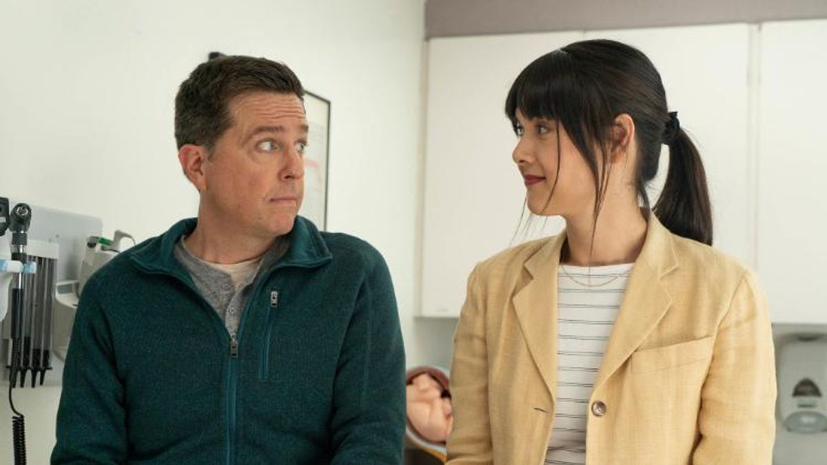 Ed Helms and Patti Harrison in Together Together