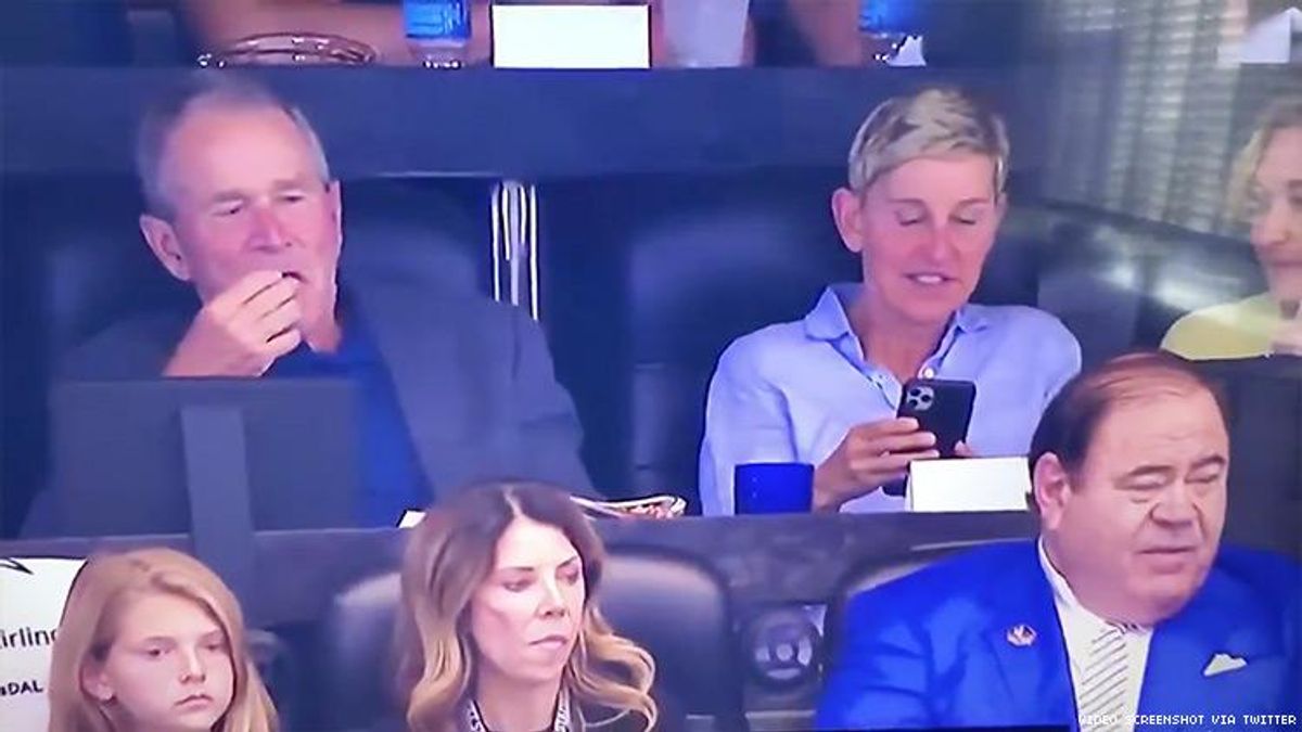 Ellen DeGeneres Was Spotted Laughing with George W. Bush
