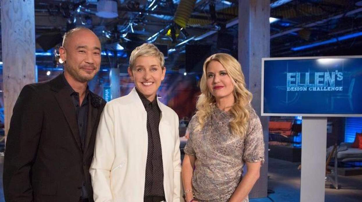 Ellen DeGeneres with judges Cliff Fong and Christian Lemieux