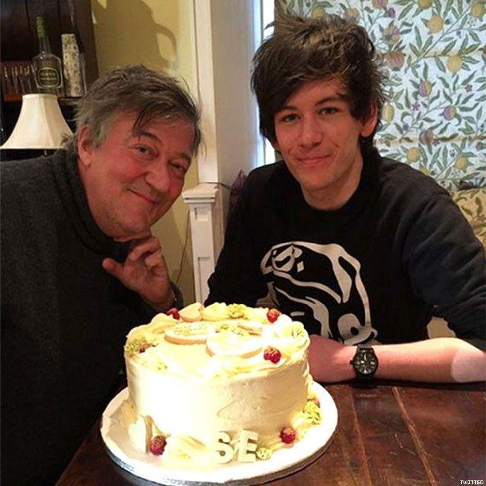 Elliott Spencer, 27, and Stephen Fry, 58