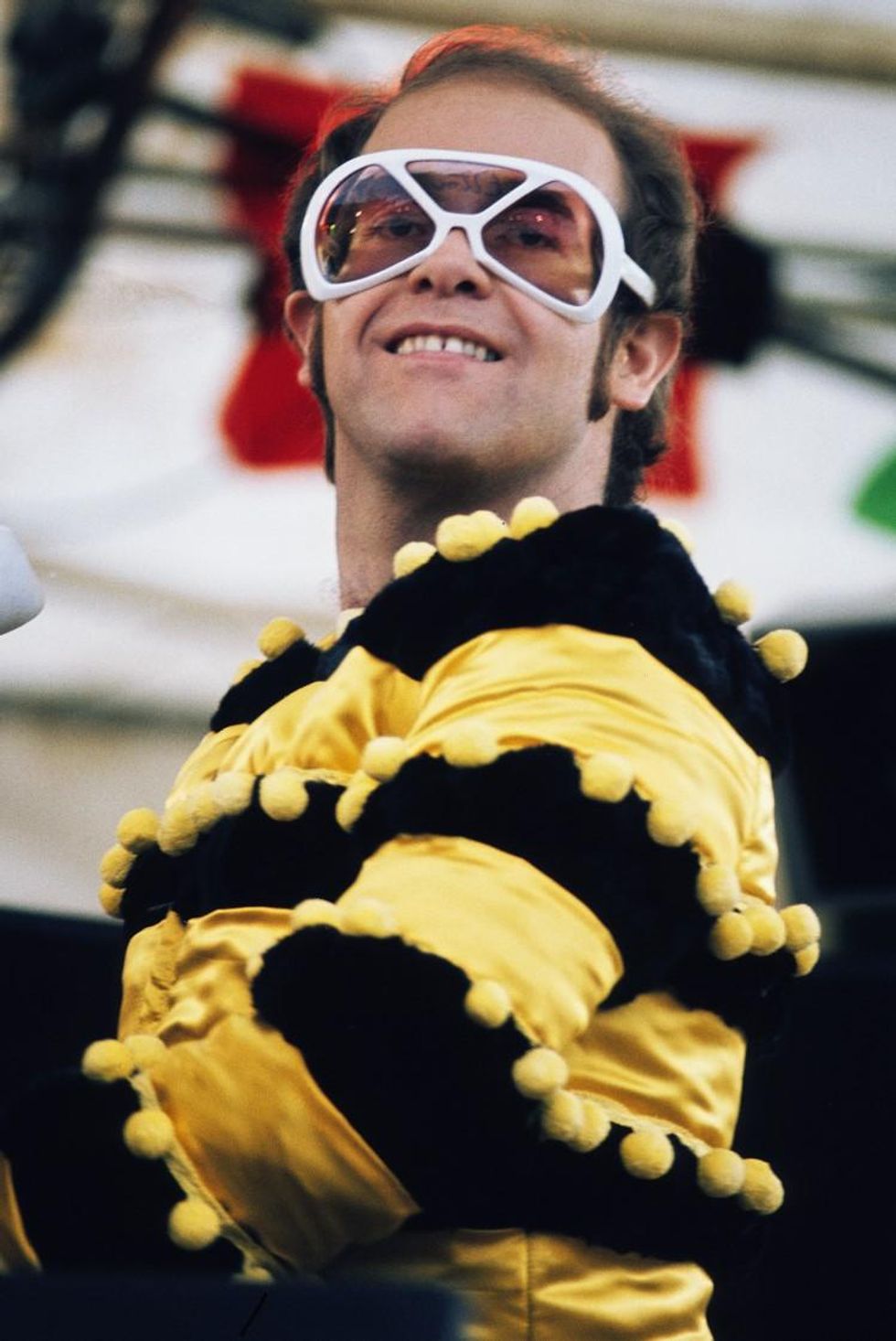 Elton John celebrates his 74th birthday.