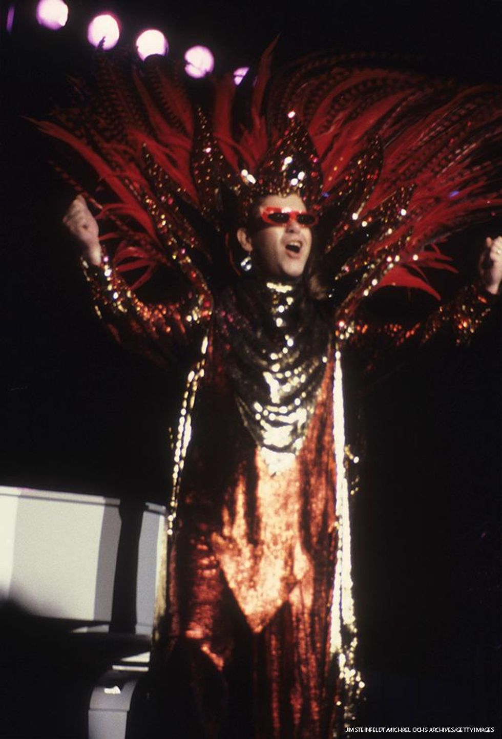 Elton John in a Bob Mackie Creation