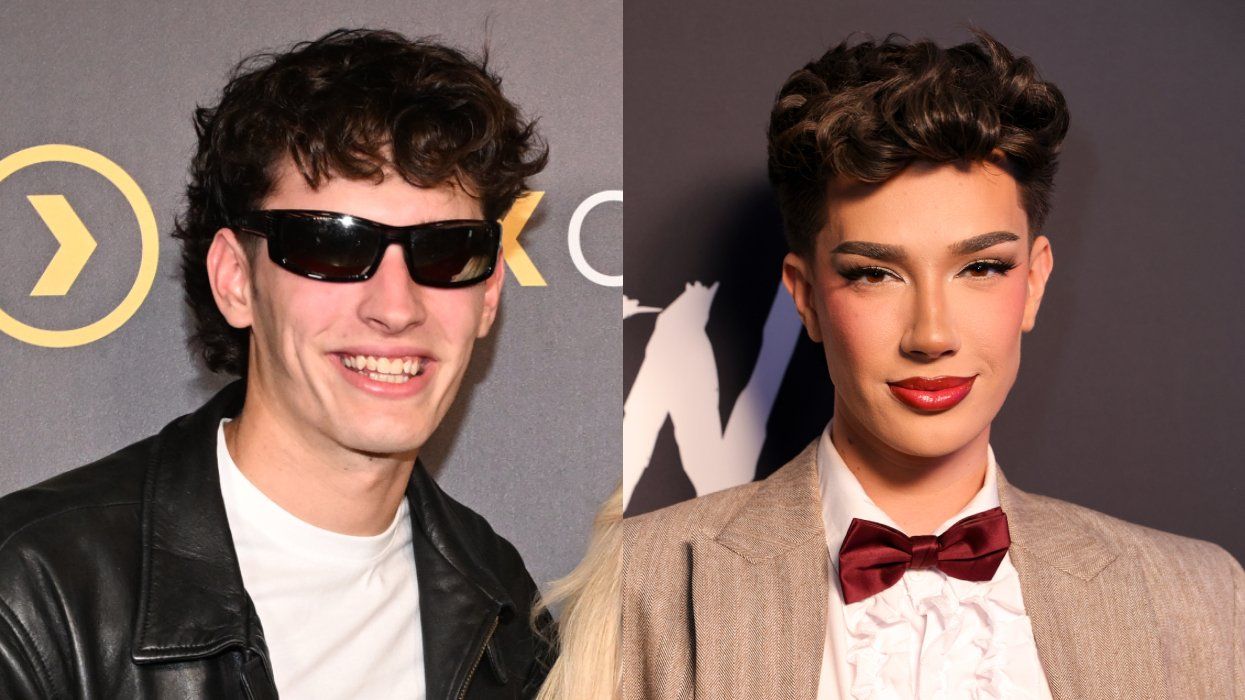 Evan Johnson at an event in October 2024; James Charles at an event in May 2025