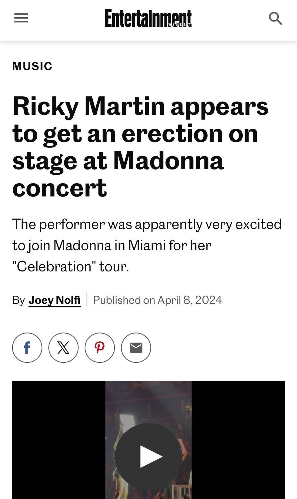 ew ricky martin headline
