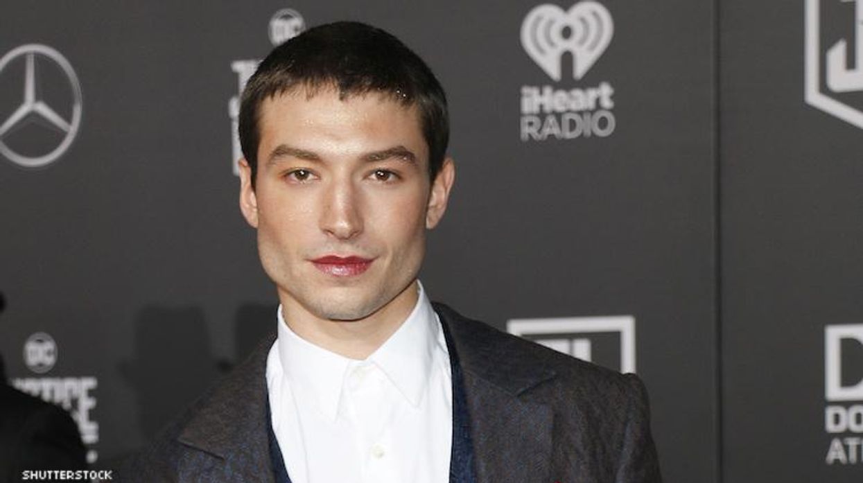 Ezra Miller on a red carpet.