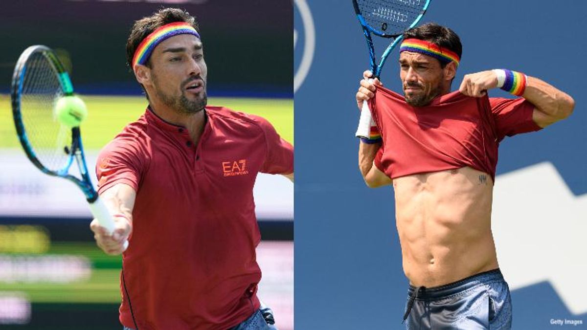 Fabio Fognini blamed Tokyo's hot weather for his homophobic outbursts — now he's donning rainbows.