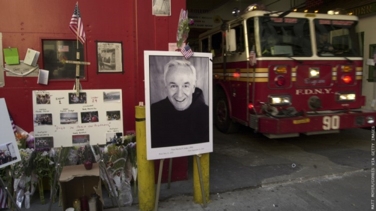 Father Mychal Judge was killed at the World Trade Center, but his efforts to help people living with HIV could earn him sainthood.