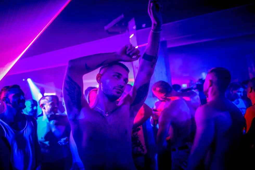 Festival goers enjoy the atmosphere at the Block Club party as part of the Circuit Festival on August 6, 2015 in Barcelona, Spain.