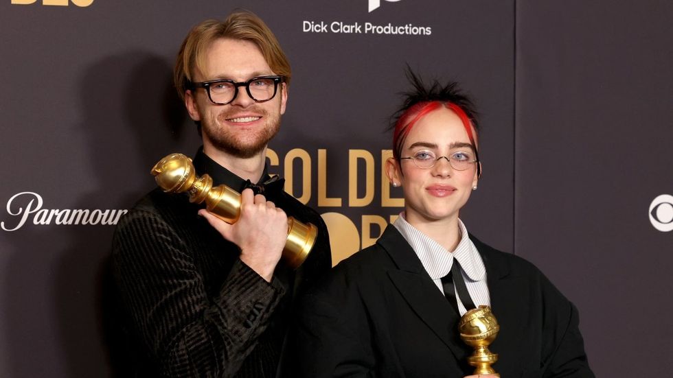 Finneas and Billie Eilish at the 2024 Golden Globe Awards