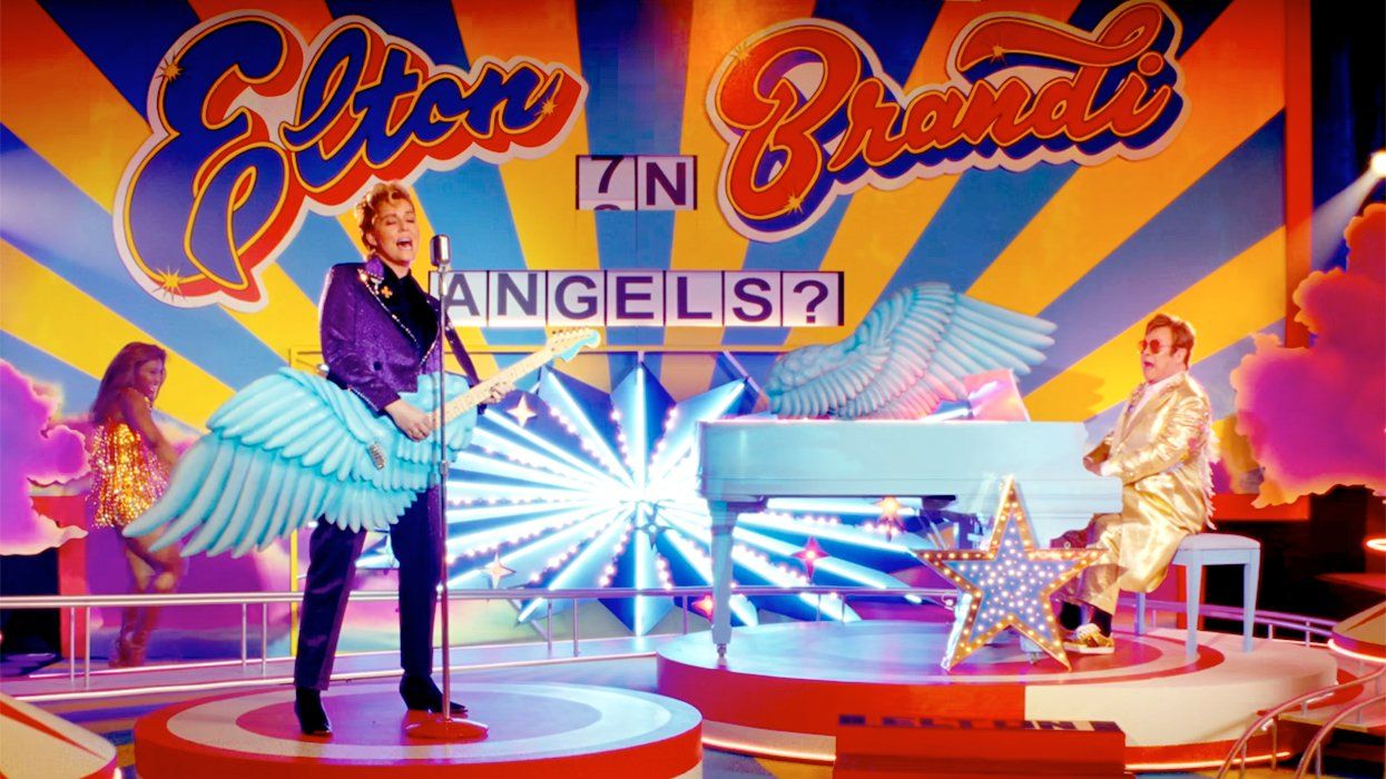 Footage still from Elton John & Brandi Carlile's music video 'Who Believes In Angels?'