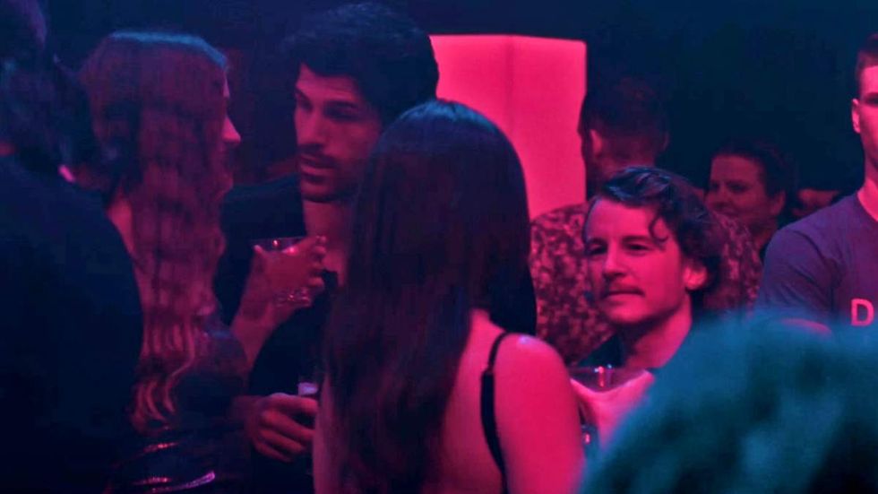 Franco Lo Presti as Cliff Marleau and Harrison Browne as Connors on Heated Rivalry season 1 episode 4