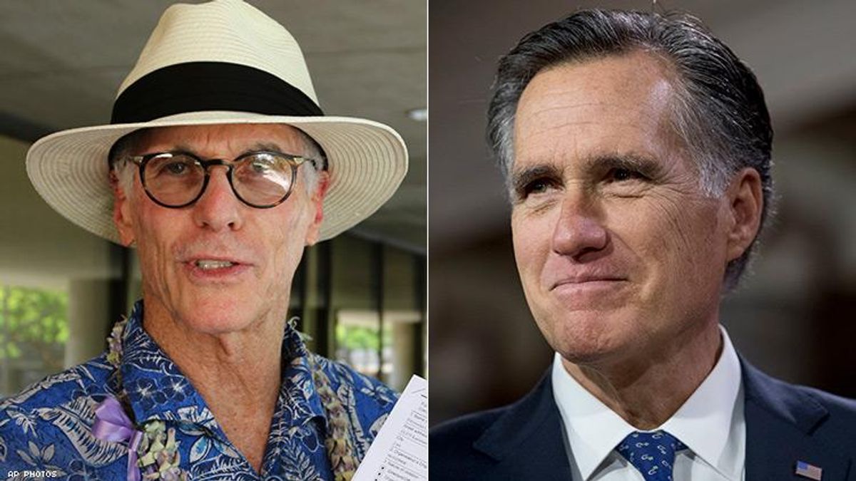 Fred Karger (left) and Mitt Romney
