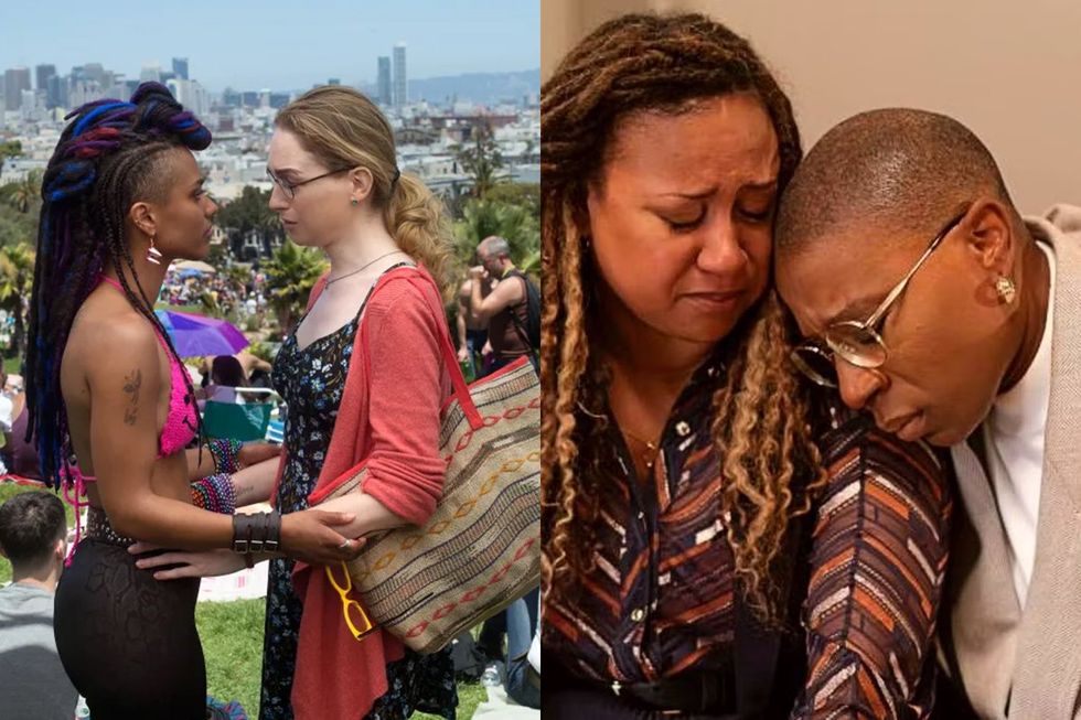 Freema Agyeman as Amanita Caplan and Jamie Clayton as Nomi Marks on Sense8; Aisha Hinds as Hen Wilson and Tracie Nicole Thoms as Karen Wilson on 9-1-1