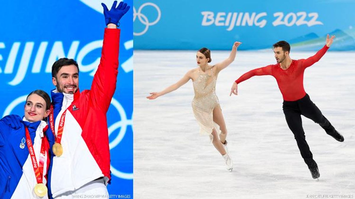 French ice dancer Guillaume Cizeron takes home the gold in Beijing with partner Gabriella Papadakis.​
