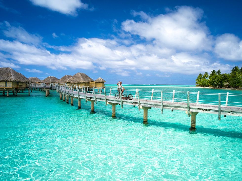 French Polynesia features warm clear waters of the South Pacific