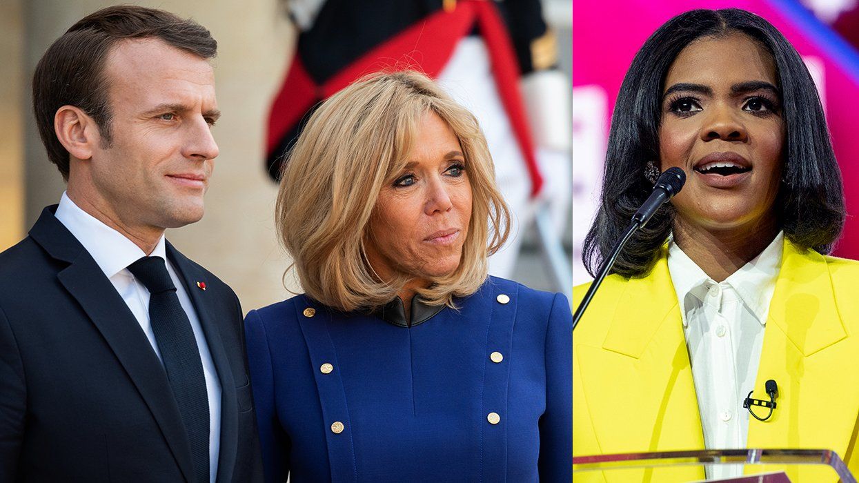 french president Emmanuel Macron with his wife Brigitte 2018 Candace Owens 2023