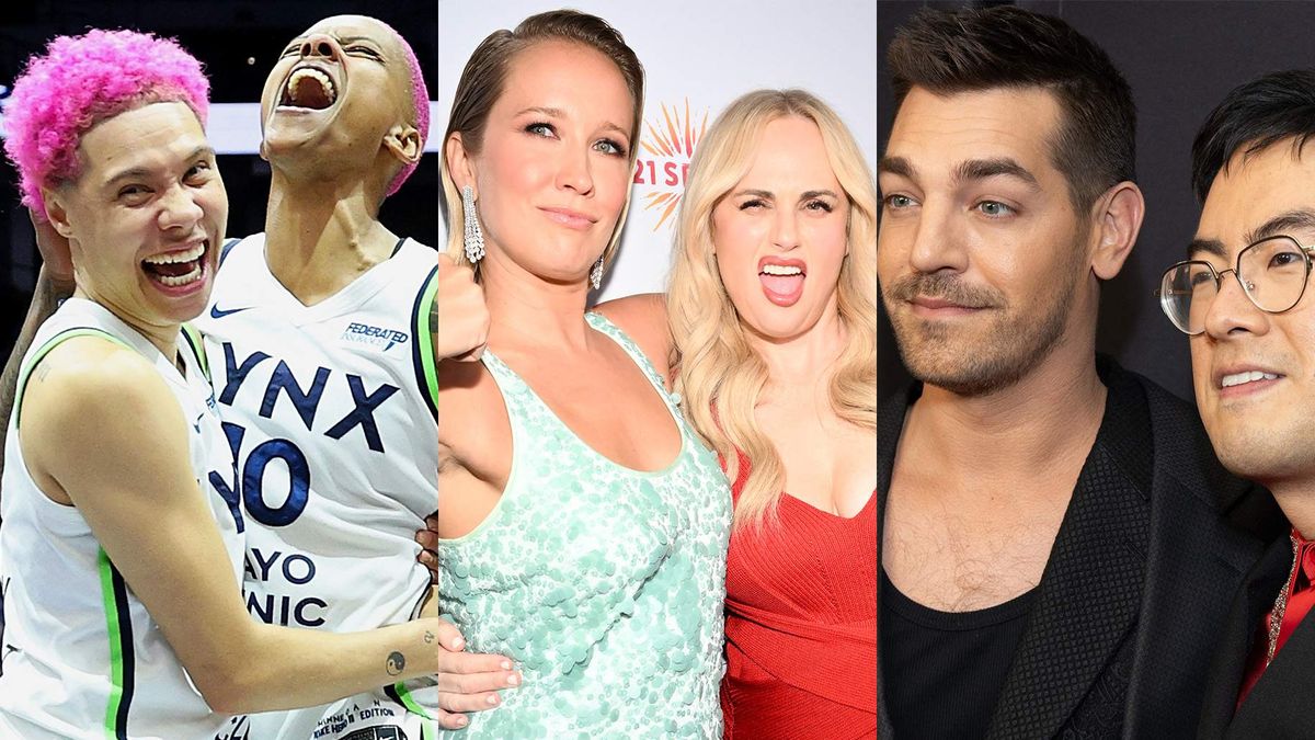 From left: Courtney Williams and Natasha Hiedeman; Anna Camp and Rebel Wilson; Matt Rogers and Bowen Yang.