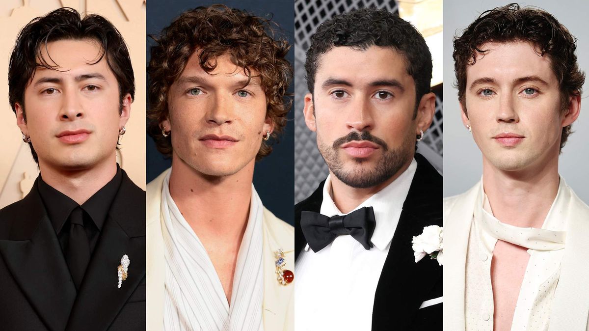 ​From left: Hudson Williams, Connor Storrie, Bad Bunny, and Troye Sivan.