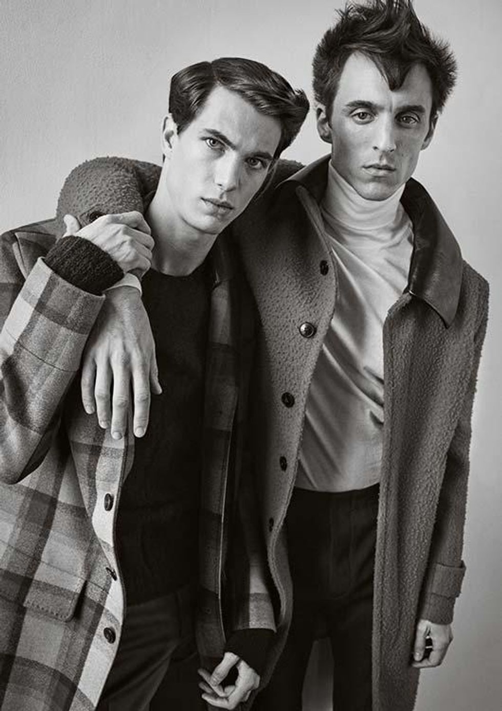 From Left: Marc Sebastian Faiella & Thomas Gibbons (Turtleneck by Ermenegildo Zegna Couture, All Other Clothing by Valentino)