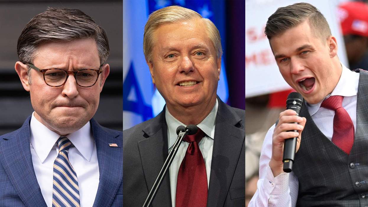 āFrom left: Mike Johnson, Lindsey Graham, and Madison Cawthorn.