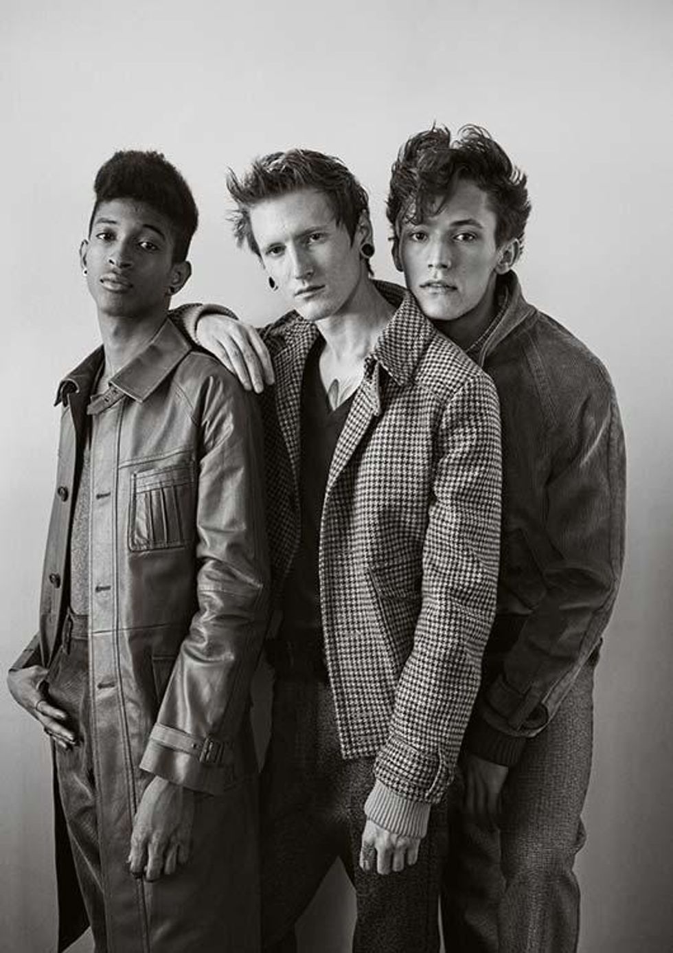 From Left: Zachariah Shaw, Paul Barry & William Thaggard (All Clothing by Prada)
