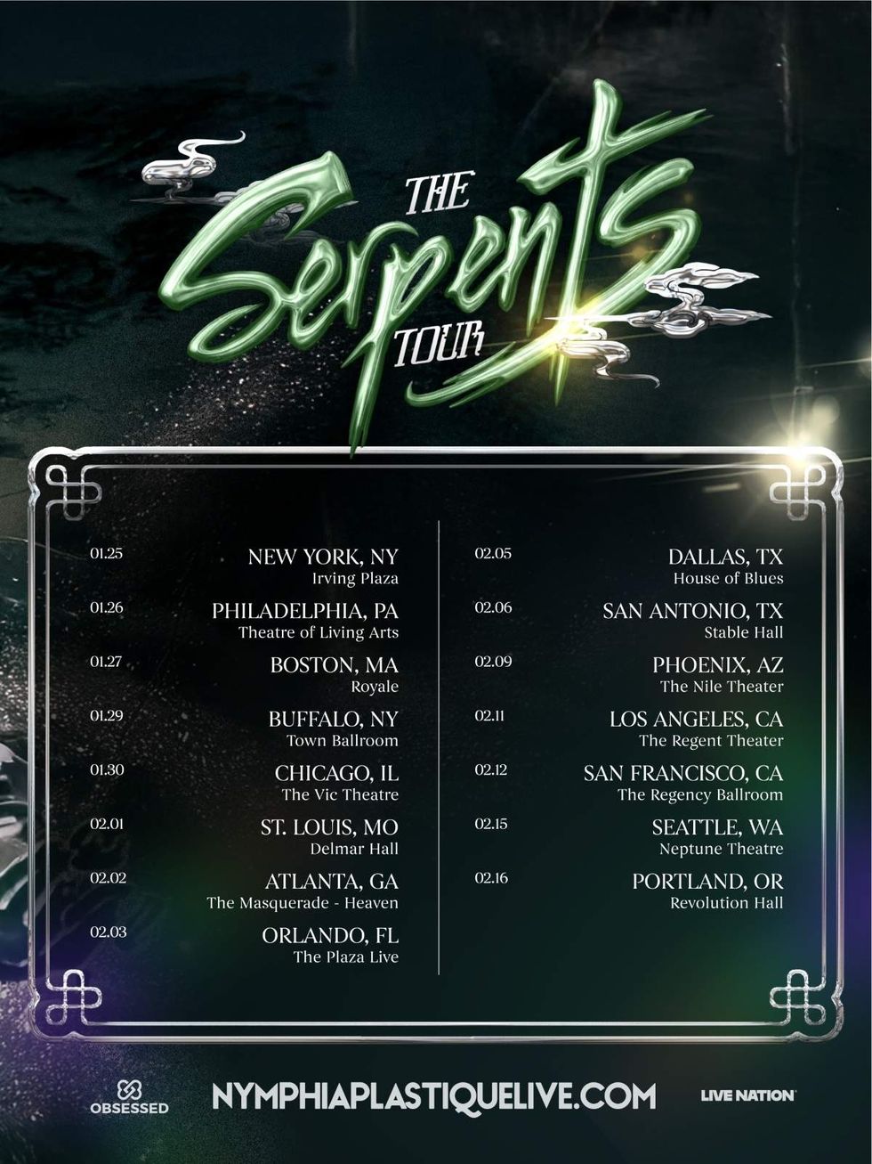 Full lineup of scheduled dates for The Serpents Tour
