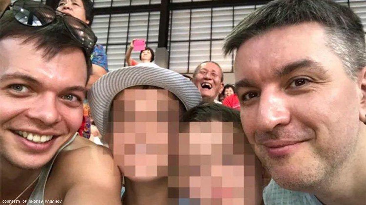 Gay couple with their kids