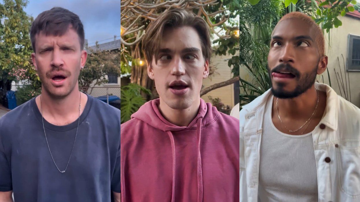 Gay men doing their best gooning faces