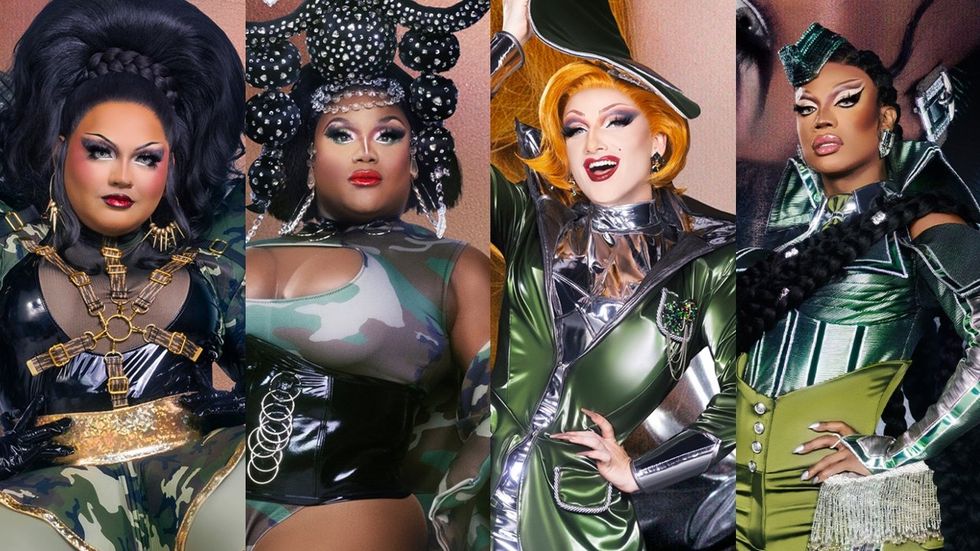Geneva Karr, Mhiya Iman LePaige, Plasma, and Xunami Muse on RuPaul's Drag Race season 16