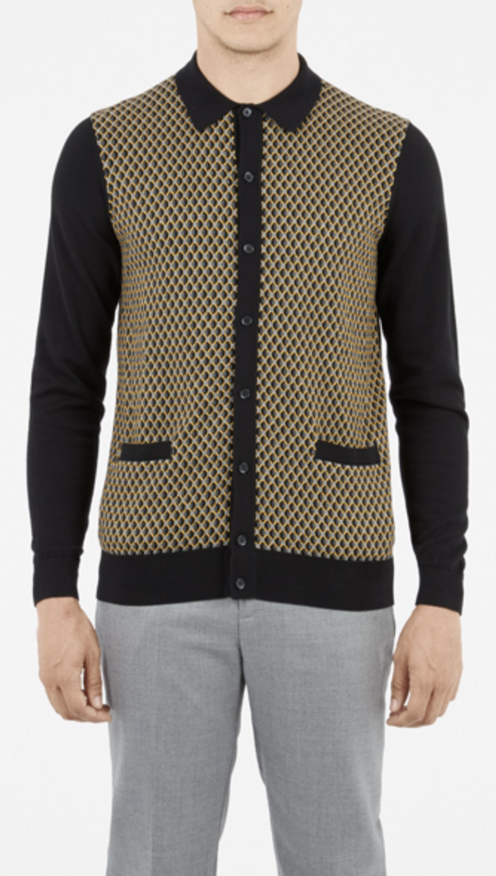 Geo Polo Knitted Cardigan