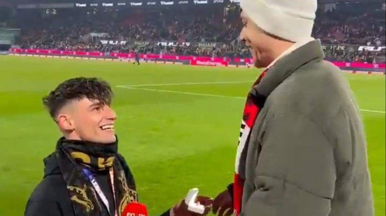 German referee Pascal Kaiser proposing to his partner