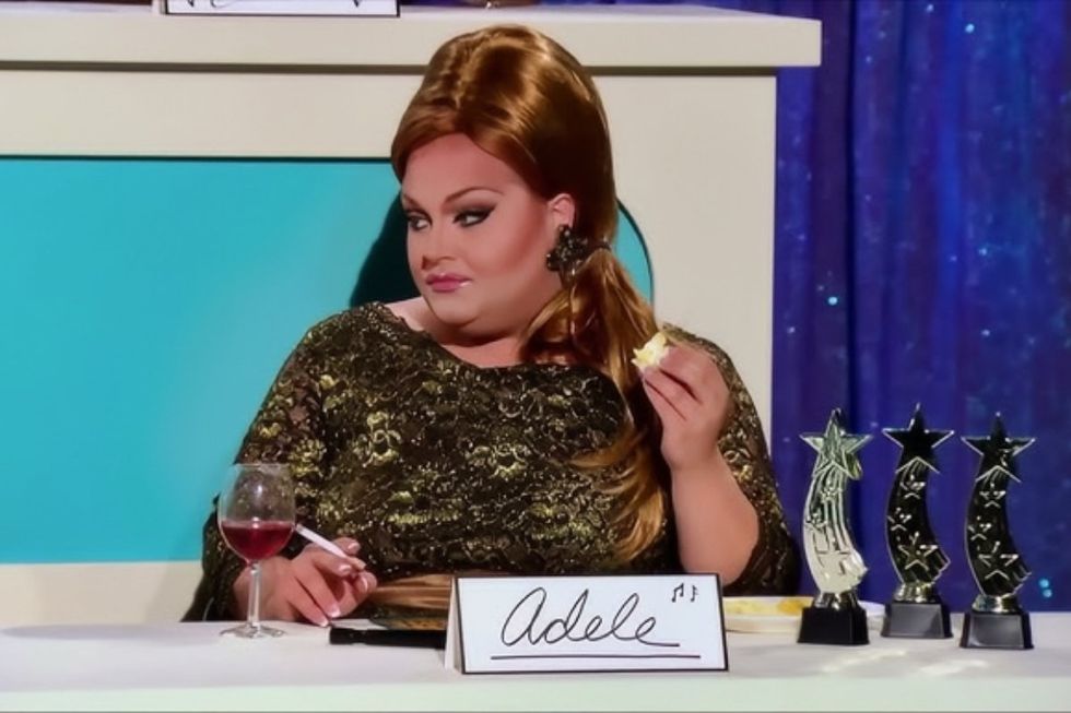 Ginger Minj as Adele in the Snatch Game of RuPaul's Drag Race season 7
