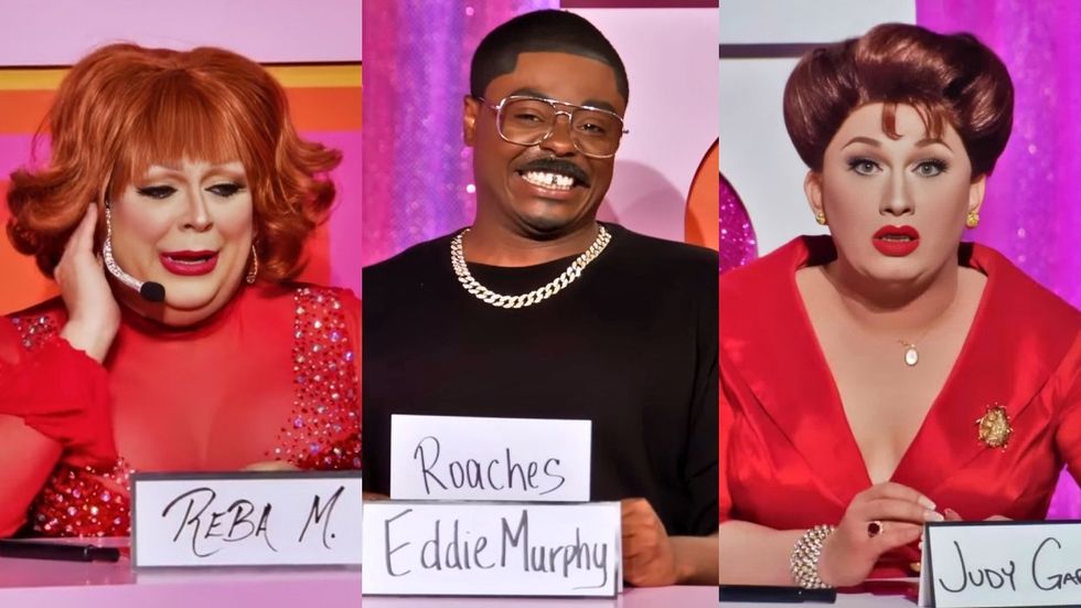 Ginger Minj as Reba McEntire on All Stars 10; Onya Nurve as Eddie Murphy on Drag Race season 17; Jinkx Monsoon as Judy Garland on All Stars 7