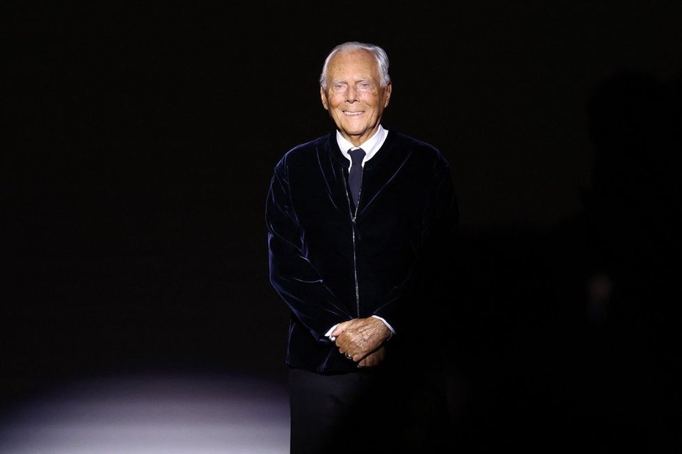 Giorgio Armani at a Giorgio Armani Prive show during Women's Haute-Couture Spring/Summer 2024 Fashion Week in Paris in January 2024