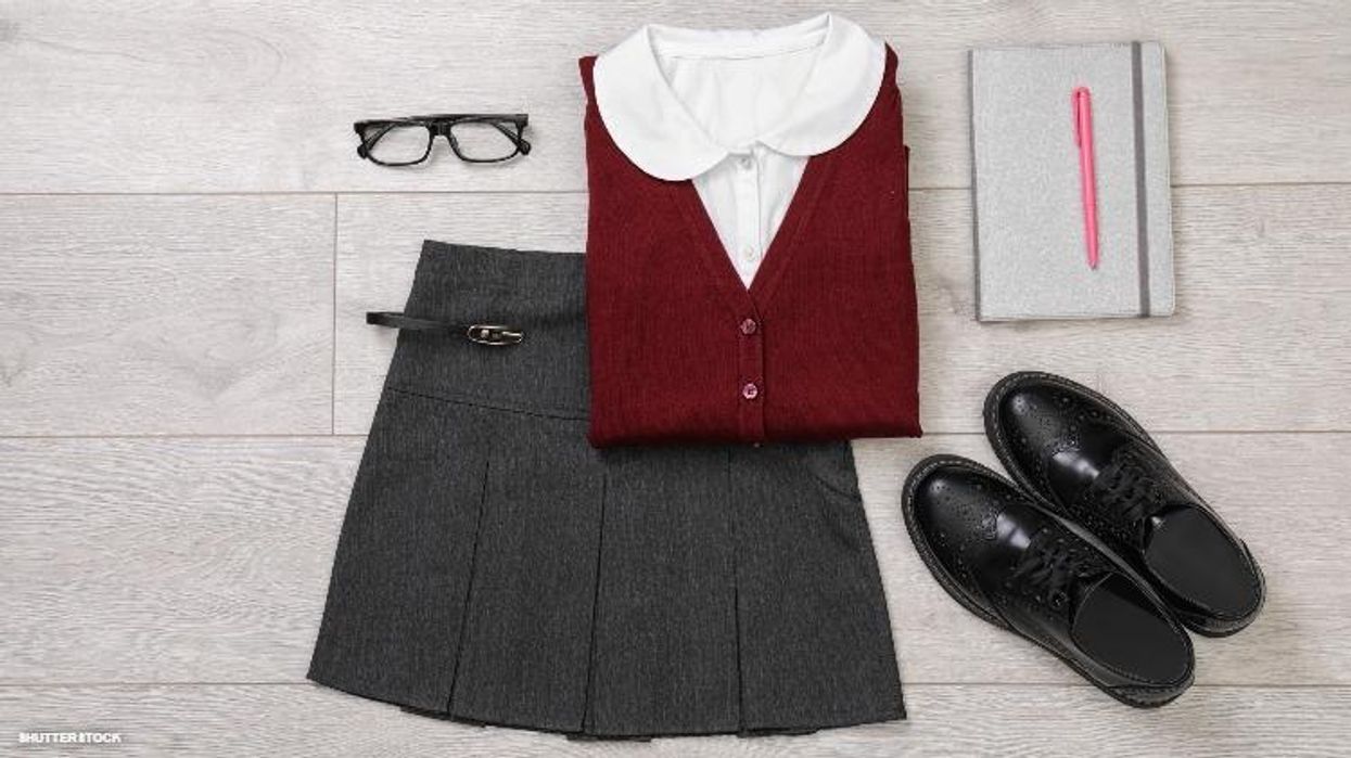 Girls school uniform.
