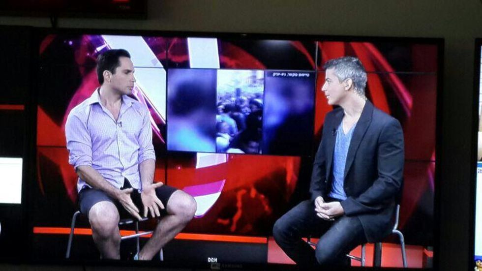 Giving an interview to ynet