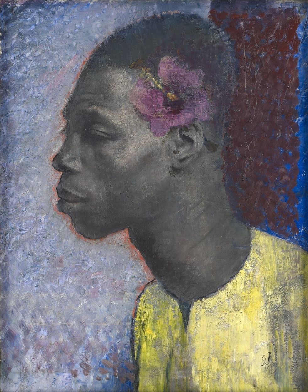 Glyn Philpot Profile of a Man with Hibiscus Flower (Fe\u0301lix) 1932 Private collection Photo Daniel Katz Gallery London